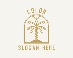 Golden - Tropical Palm Tree logo design