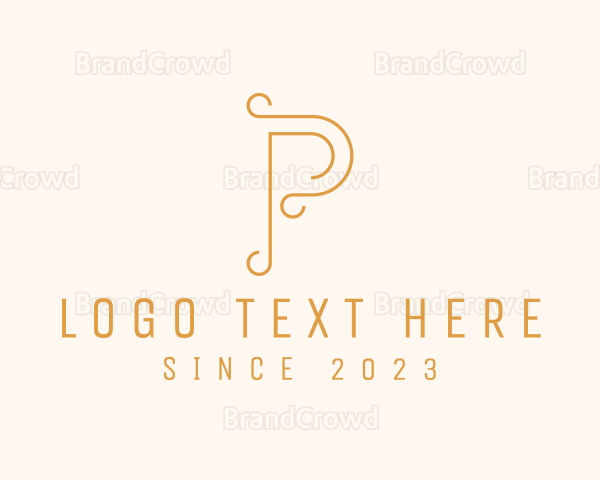 Elegant Swirl Letter P Logo