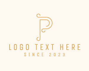 Fashion Designer - Elegant Swirl Letter P logo design
