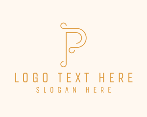 Elegant Swirl Letter P Logo