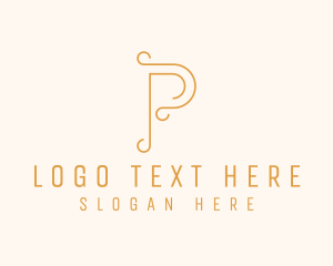 Real Estate - Elegant Swirl Letter P logo design