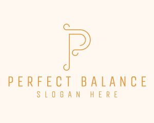 Elegant Swirl Letter P logo design