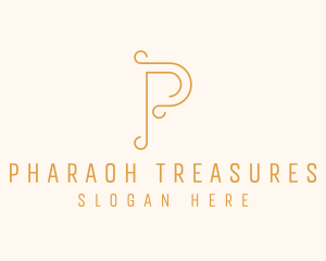 Elegant Swirl Letter P logo design