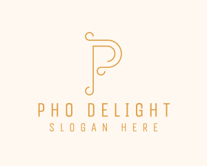 Elegant Swirl Letter P logo design