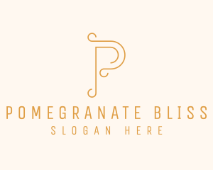 Elegant Swirl Letter P logo design