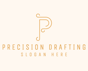 Elegant Swirl Letter P logo design