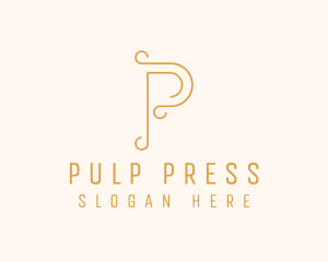 Elegant Swirl Letter P logo design