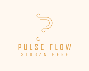 Elegant Swirl Letter P logo design