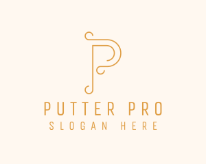 Elegant Swirl Letter P logo design