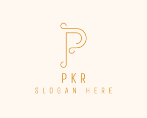 Elegant Swirl Letter P logo design