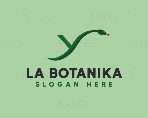 Green Python Snake Letter Y Logo