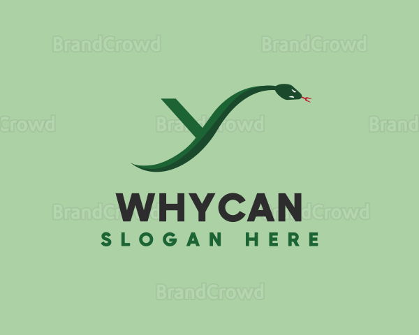 Green Python Snake Letter Y Logo