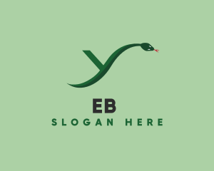 Letter Y - Green Python Snake Letter Y logo design