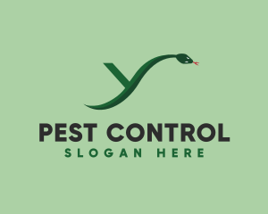 Pest - Green Python Snake Letter Y logo design