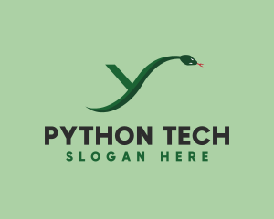 Python - Green Python Snake Letter Y logo design