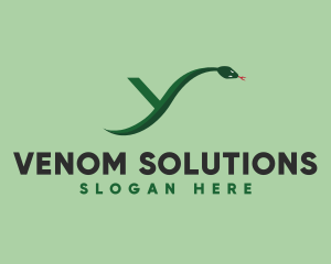 Venom - Green Python Snake Letter Y logo design