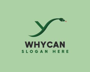 Jungle - Green Python Snake Letter Y logo design