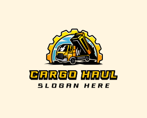 Gear Dump Truck Construction logo design