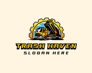 Gear Dump Truck Construction logo design