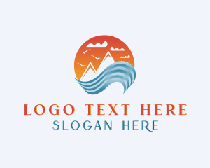 Tourist - Wave Mountain Travel logo design