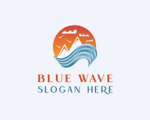 Wave Mountain Travel  logo design