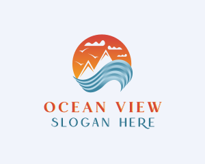 Wave Mountain Travel  logo design