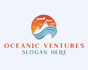 Wave Mountain Travel  logo design