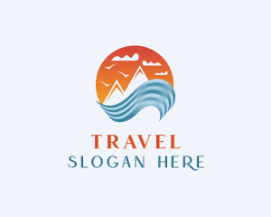 Wave Mountain Travel  logo design
