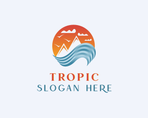 Wave Mountain Travel  logo design