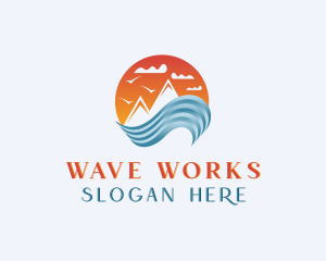 Wave Mountain Travel  logo design