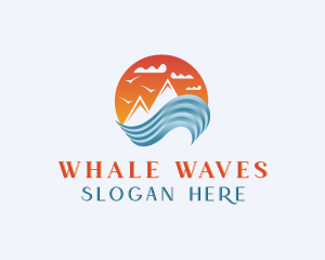 Wave Mountain Travel  logo design