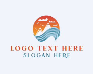 Bird - Wave Mountain Travel logo design