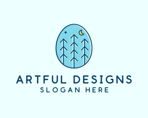 Night Egg Forest logo design