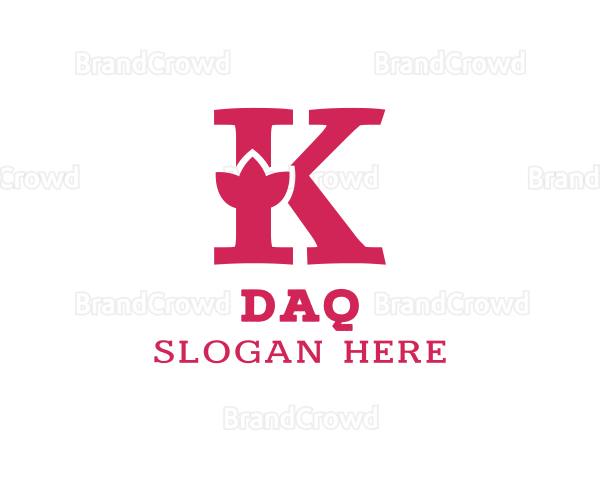 Pink K Flower Logo