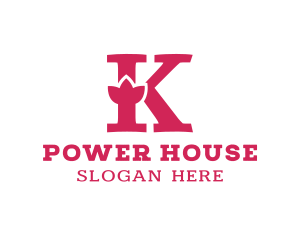Bold - Pink K Flower logo design