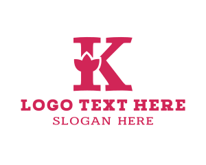 Bold - Pink K Flower logo design