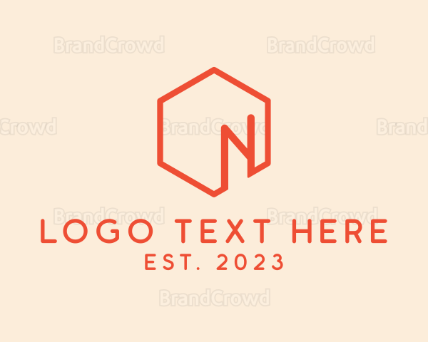 Hexagon Professional Letter N Logo