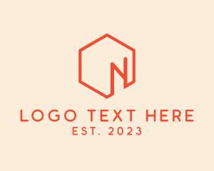 Orange - Hexagon Professional Letter N logo design