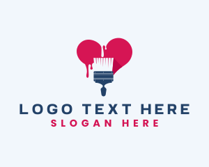 Interior - Paint Brush Heart logo design