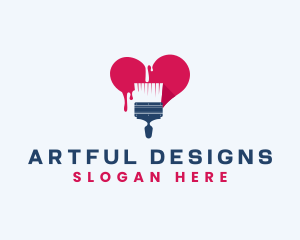 Paint Brush Heart logo design