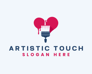 Paint Brush Heart logo design