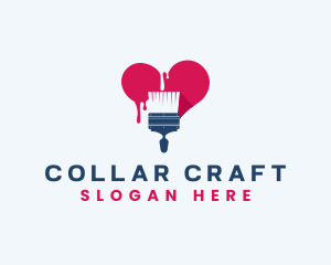 Paint Brush Heart logo design