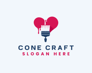 Paint Brush Heart logo design