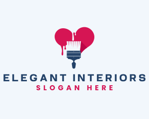 Paint Brush Heart logo design