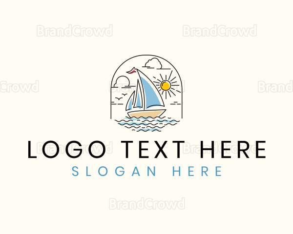 Sailboat Ocean Yacht Logo