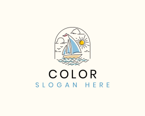 Fisherman - Sailboat Ocean Yacht logo design