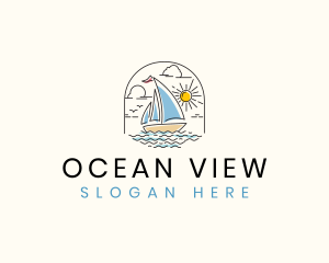 Sailboat Ocean Yacht  logo design