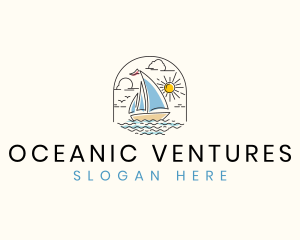 Sailboat Ocean Yacht  logo design