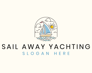 Sailboat Ocean Yacht  logo design