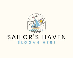 Sailboat Ocean Yacht  logo design